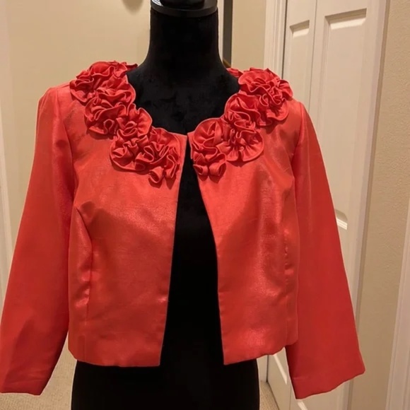 Vintage! Danny and Nicole 3D Flowers Crop Jacket Size 12 - Picture 1 of 8